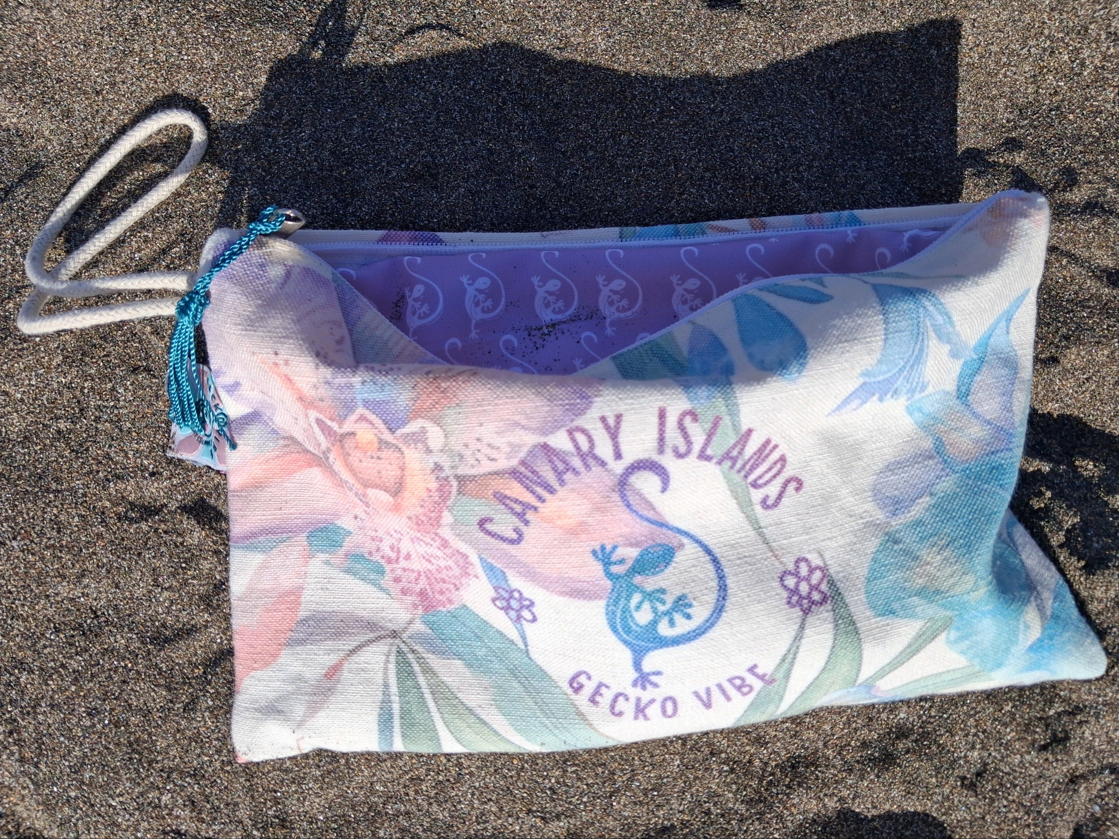 Neceser cosmético doble - Teguise Market (forrada y con borlas)