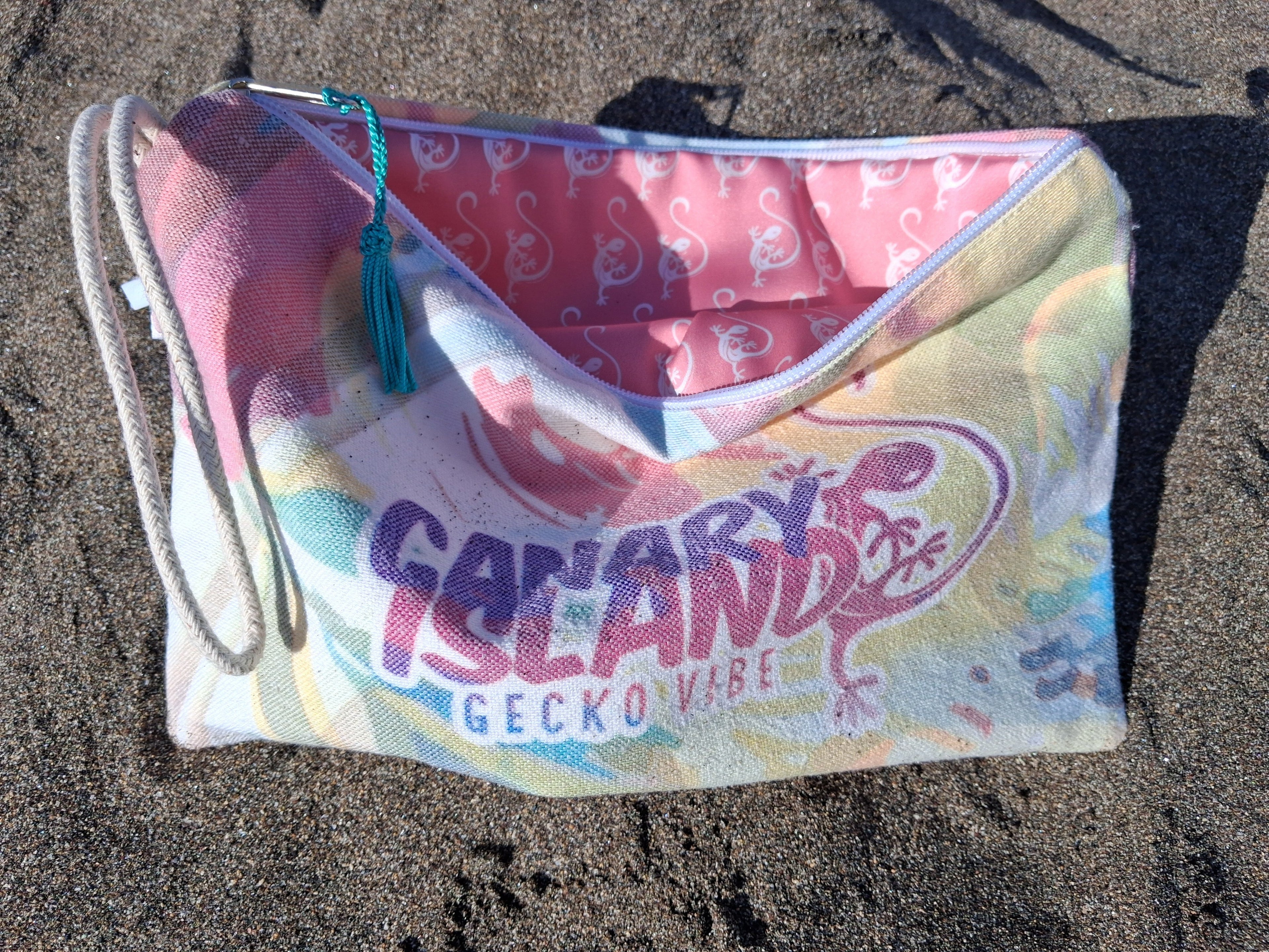 Neceser cosmético doble - Teguise Market (forrada y con borlas)